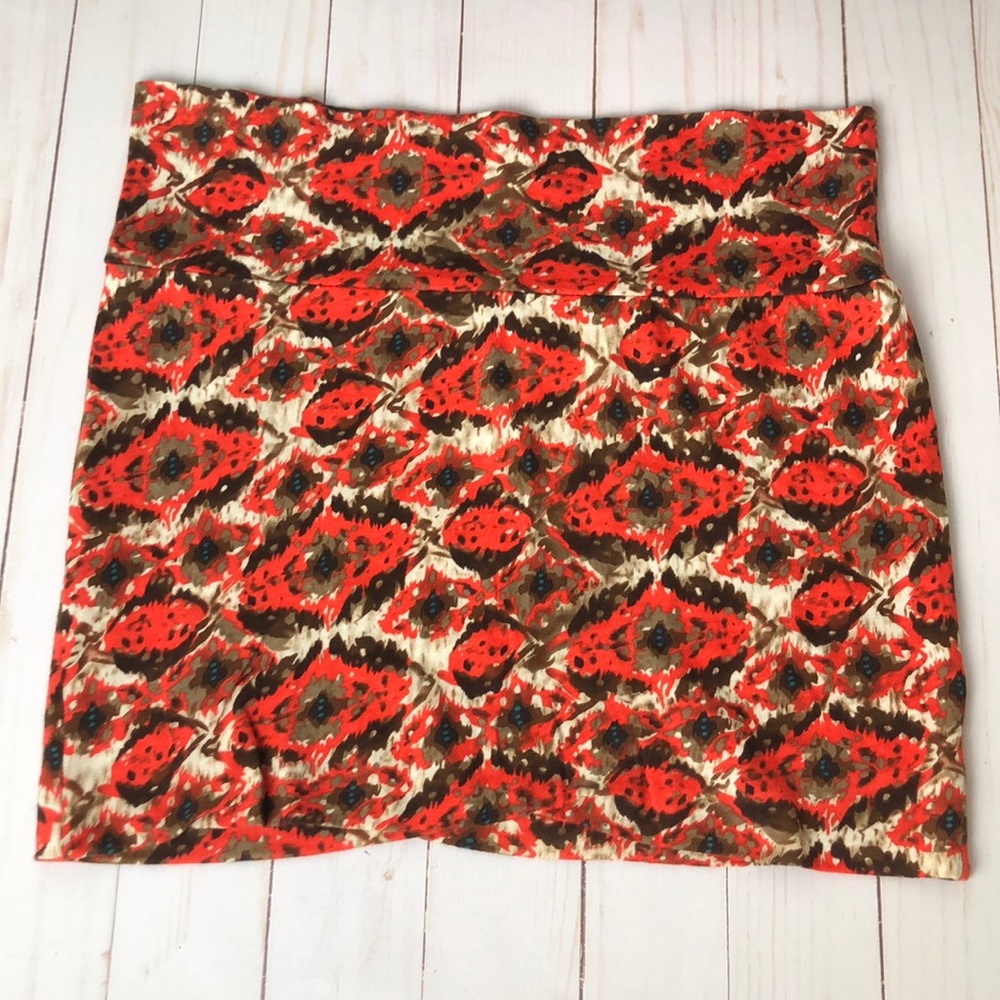 Wet Seal Red and Brown Mini Skirt Small